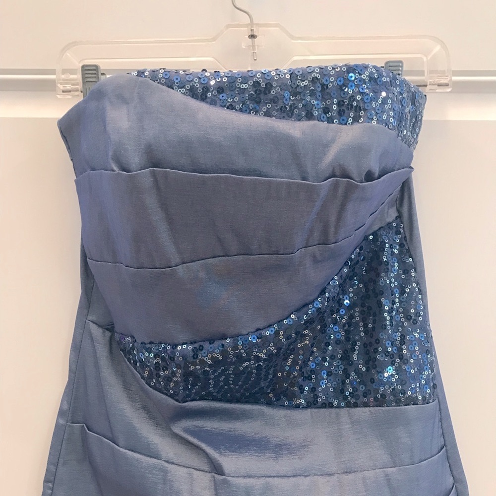 TEEZE ME Iridescent Taffeta & Sequins Strapless Dress - Picture 3 of 11